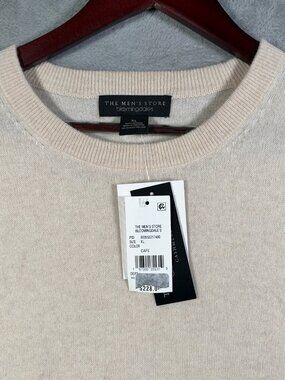 The Mens Store Bloomingdales Sweater Mens XL Beige 2 Ply 100 Cashmere Crew $228
